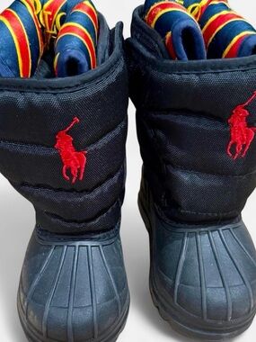 Polo by Ralph Lauren Black Outsole Boots with Red Logo